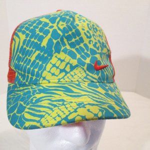 Nike Hat Cap Red Youth Unisex Red Yellow Blue Greenish Logo Geometric